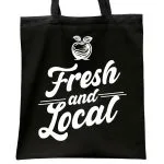 Torba bawełniana czarna na zakupy Fresh And Local Lokalne Produkty