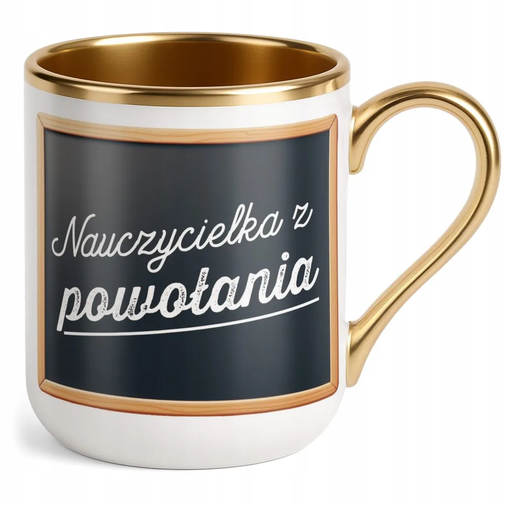Kubek Premium Złoty Dzień Nauczyciela Dla Nauczycielki Prezent