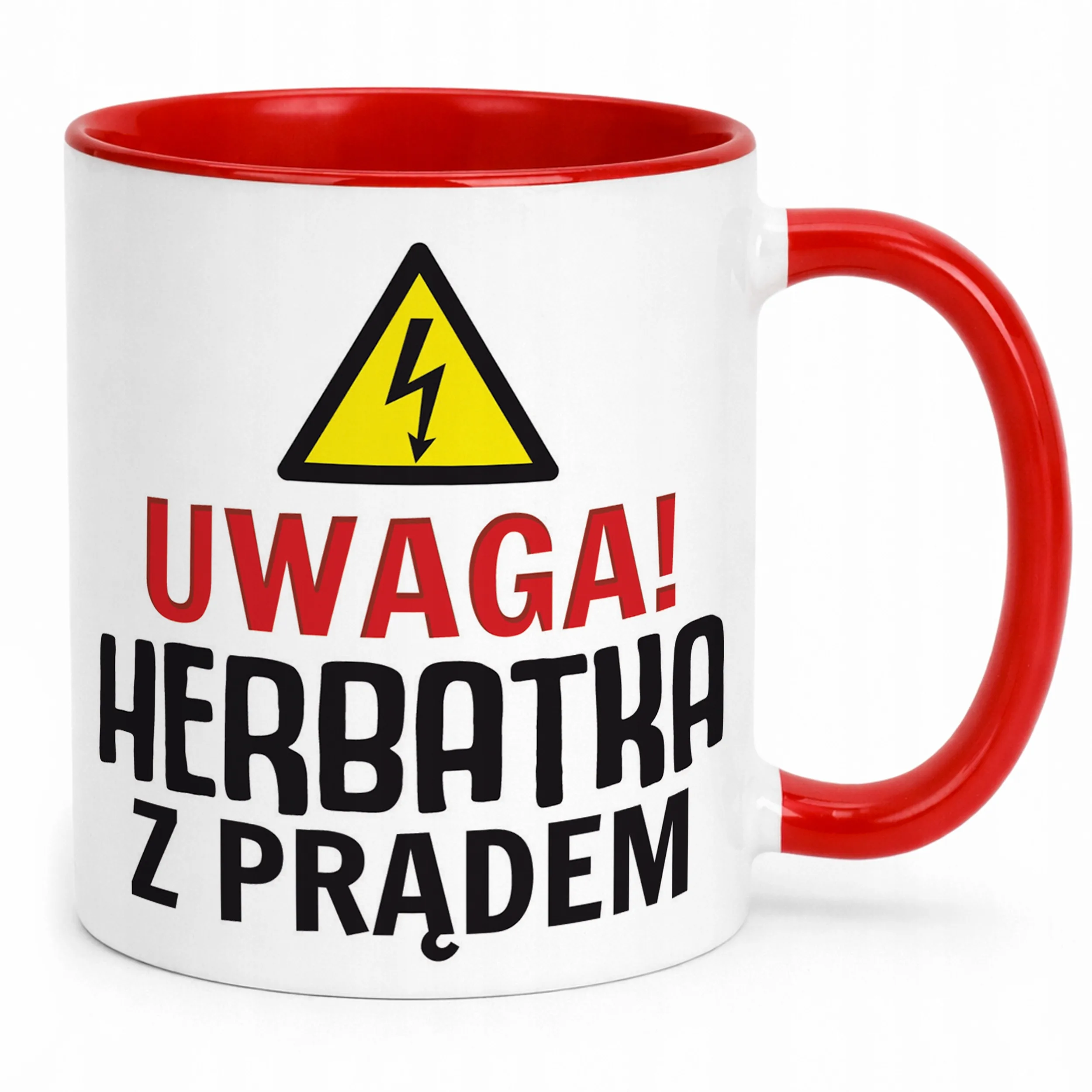Kubek ceramiczny Uwaga Herbata Z Prądem Zabawny Prezent Upominek