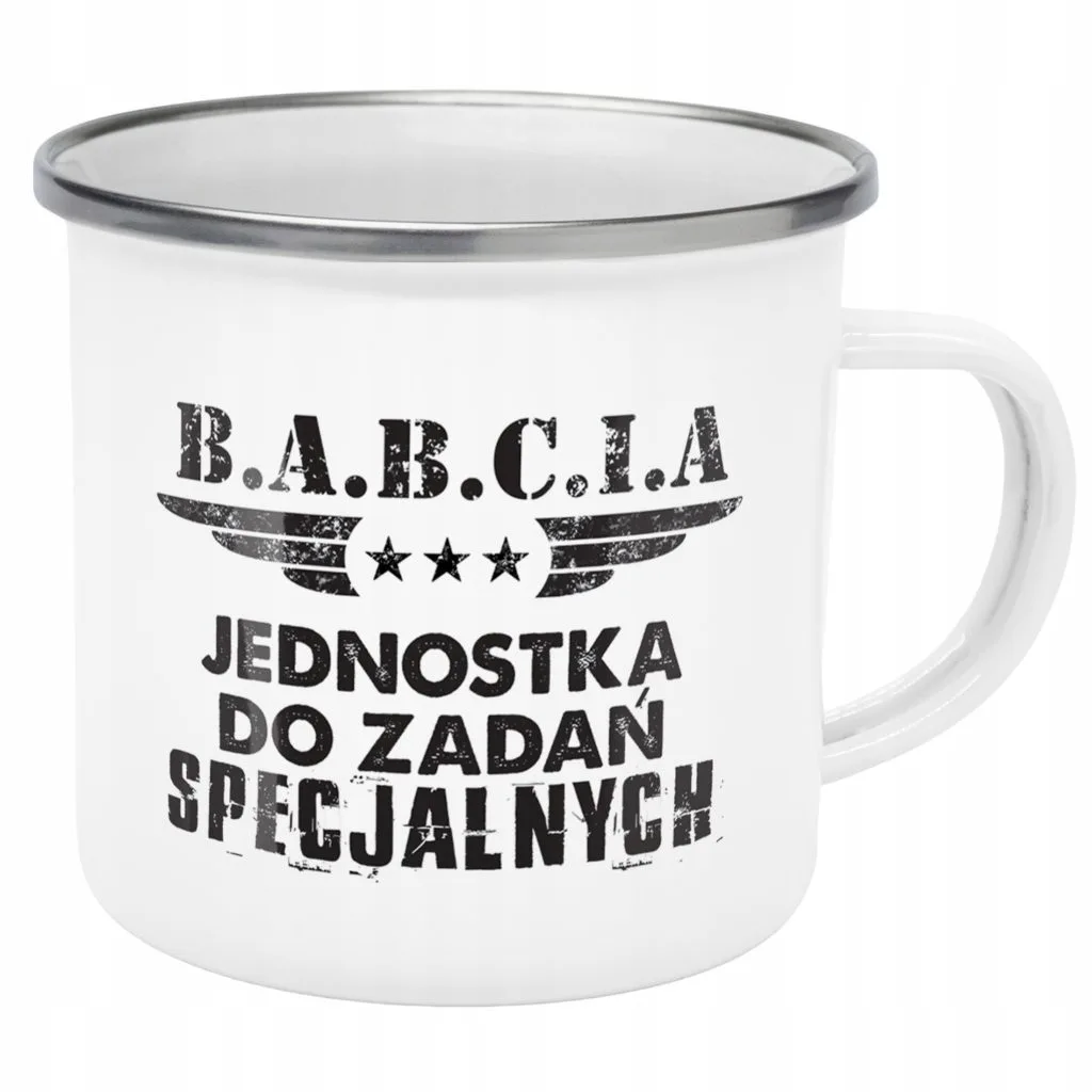 Emaliowany Kubek Garnuszek 300 ml Dzień Babci Prezent Jednostka Specjalna