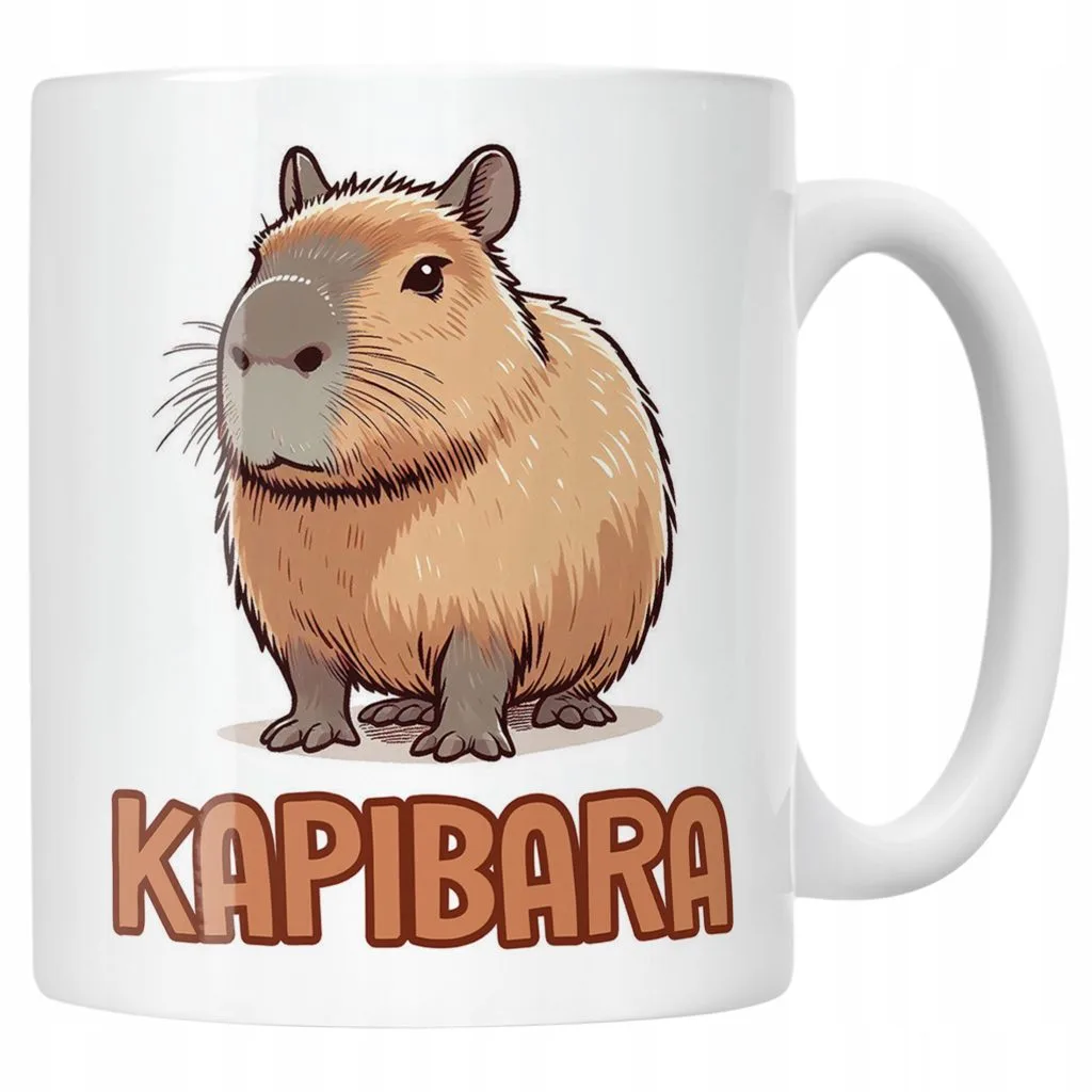 Kubek ceramiczny Kapibara Capybara Zwierzak Słodki Dla Dzieci Prezent