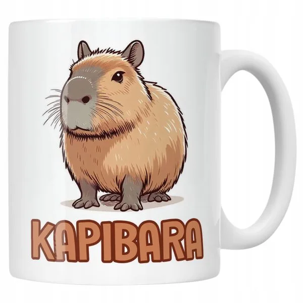 Kubek ceramiczny Kapibara Capybara Zwierzak Słodki Dla Dzieci Prezent