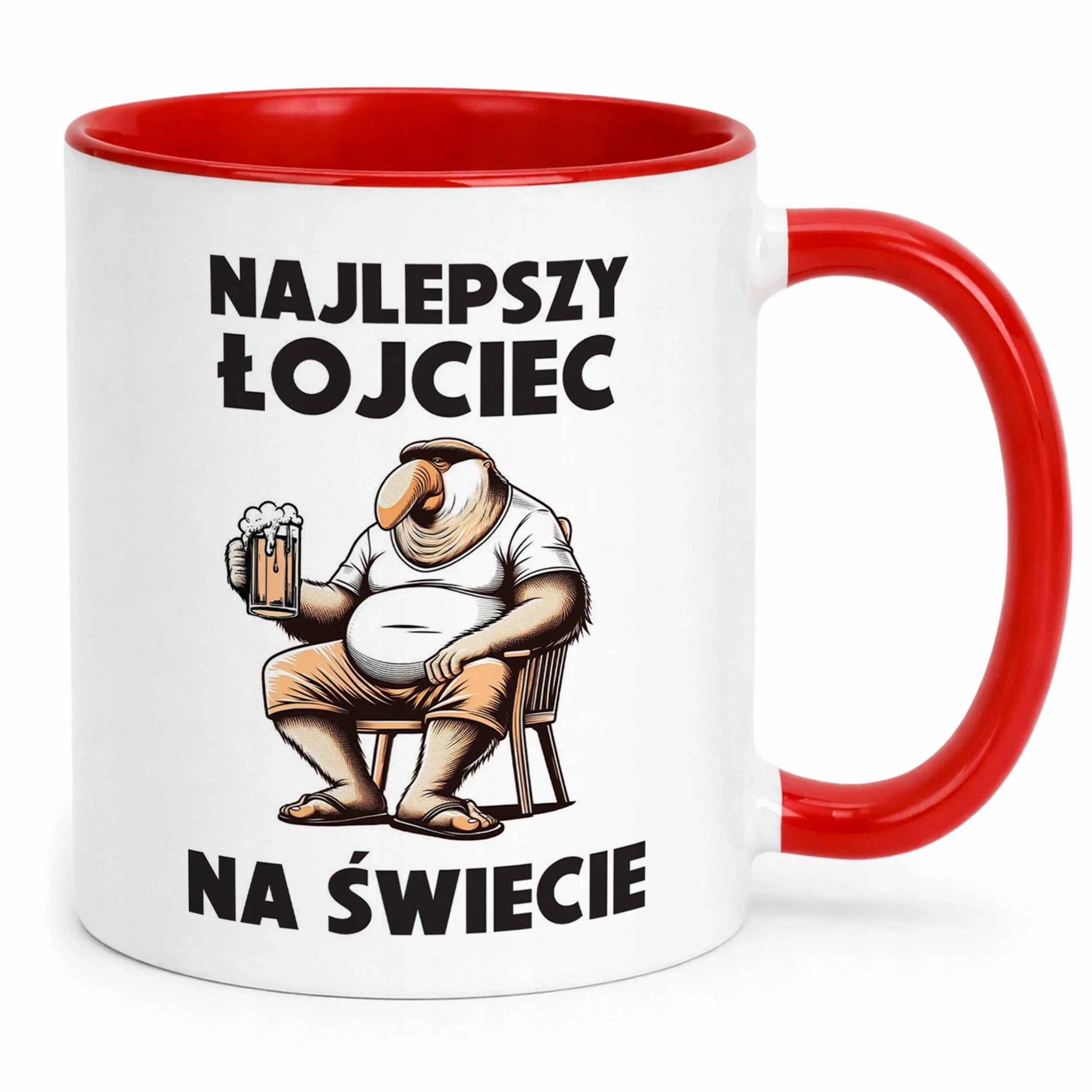 Kubek Czerwony Dzień Ojca Dla Taty Najlepszy Łojciec Nosacz Prezent
