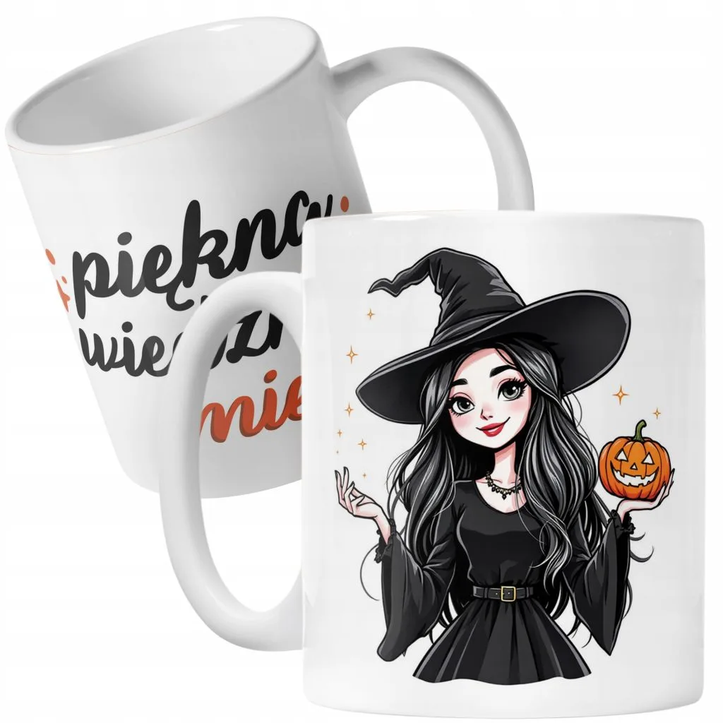Kubek Personalizowany ceramiczny Jesienny Piękna Wiedźma Prezent Upominek