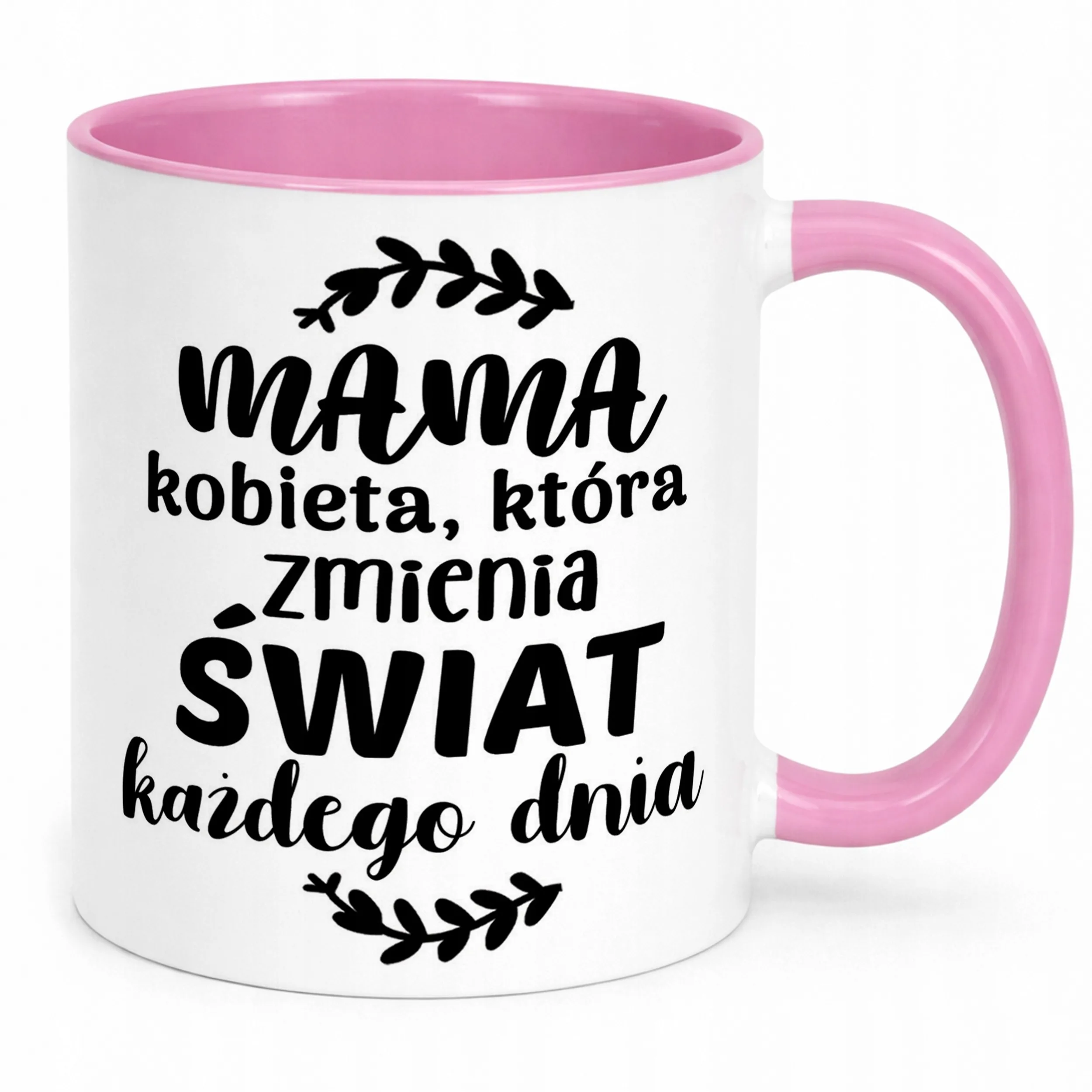 Kubek Różowy Dzień Matki Dla Mamy Prezent Kobieta Która Zmienia Świat