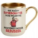 Kubek Premium Złoty Ecru Dzień Ojca Dla Taty Nie Każdy Bohater Prezent