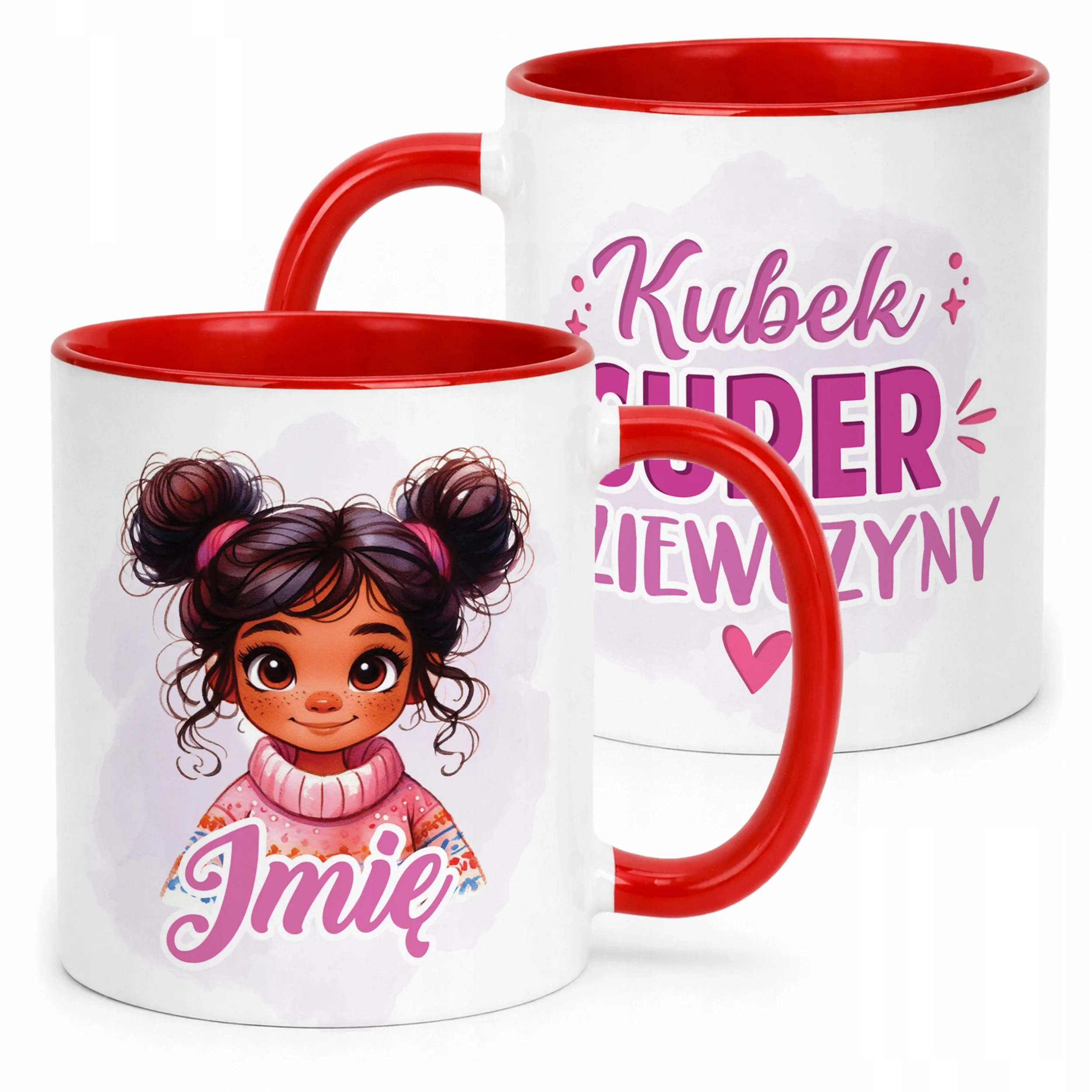 Kubek Czerwony Personalizowany Dzień Kobiet Dla Dziewczynki Prezent