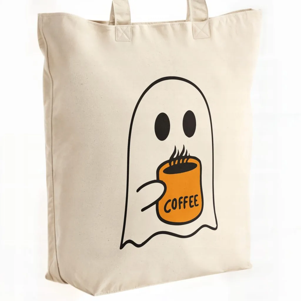 Torba bawełniana premium Halloween Jesień Kawa Duch Prezent