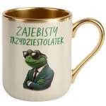 Kubek Premium Złoty Ecru Żajebisty 30 Dla Mężczyzny Urodziny Upominek