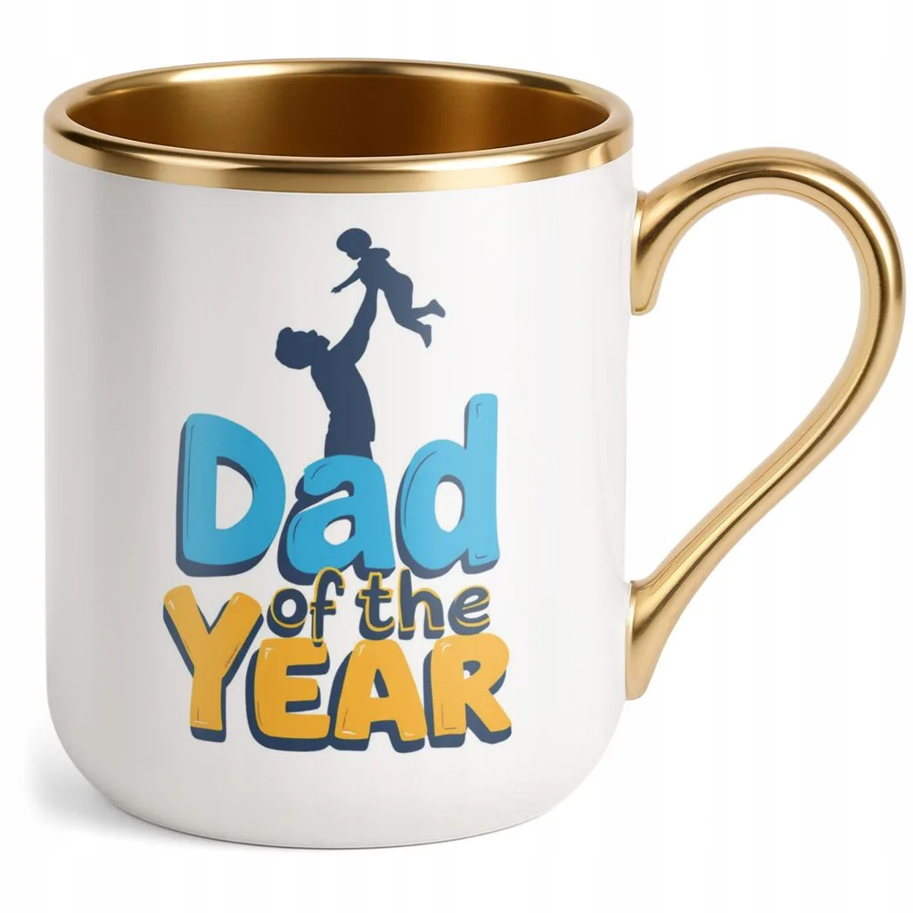 Kubek Premium Złoty Dzień Ojca Dla Taty Dad Of The Year Prezent