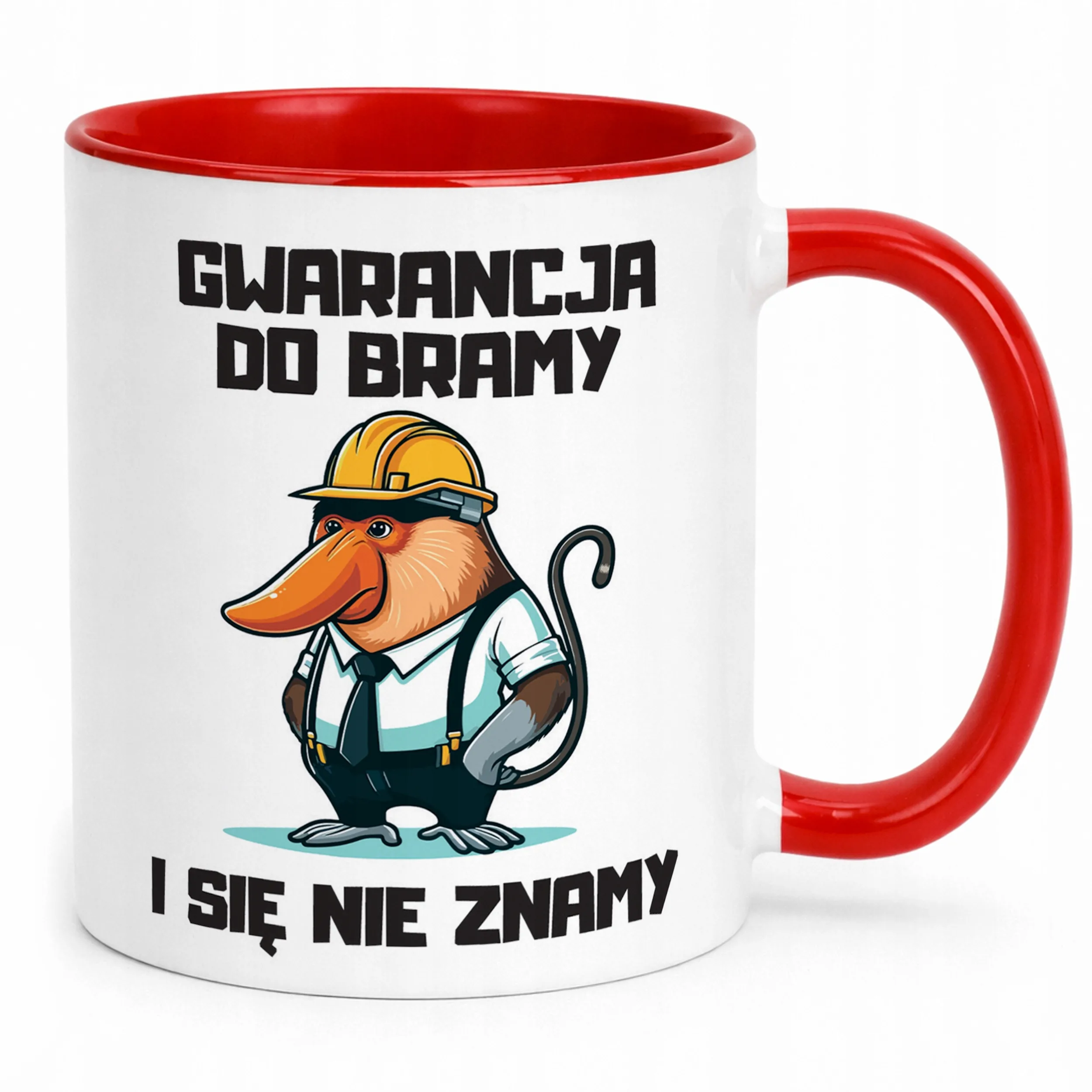 Kubek Czerwony Janusz Nosacz Do Pracy Zabawny Prezent Upominek