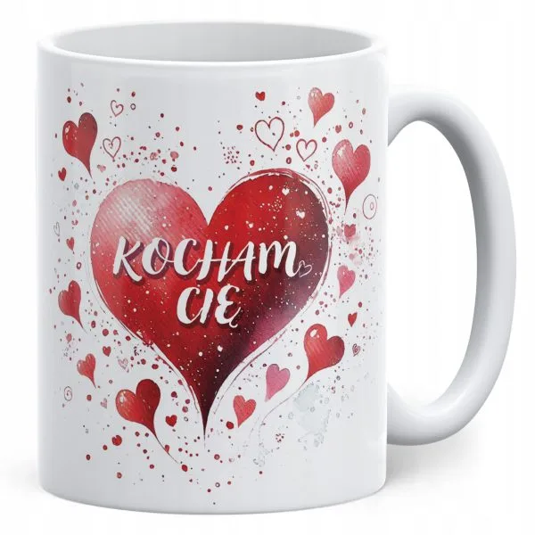 Kubek walentynkowy na Walentynki Kocham Cię Serce Miłość Prezent Upominek