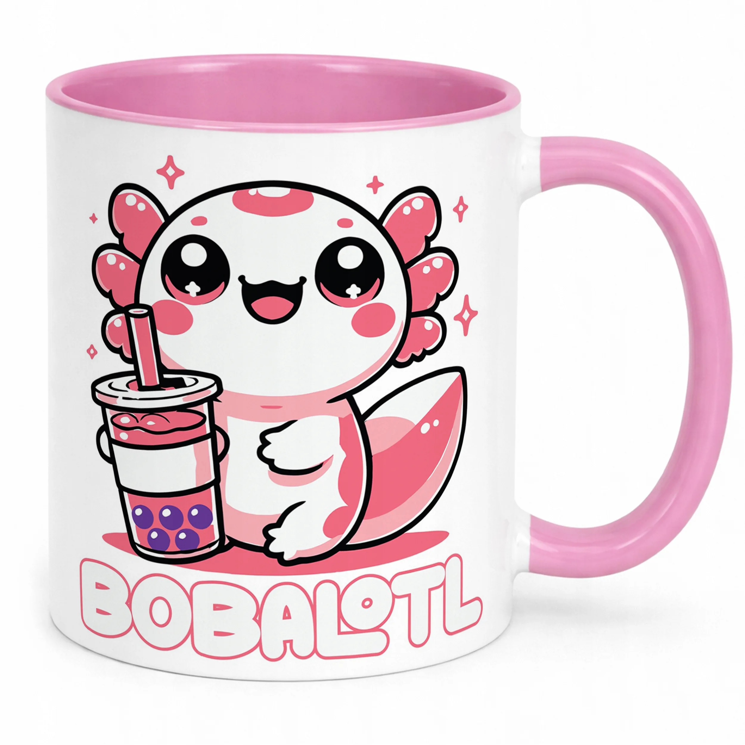 Prezentowy różowy kubek 330ml Aksolotl Axolotl Różowy Zwierzak Trend HIT