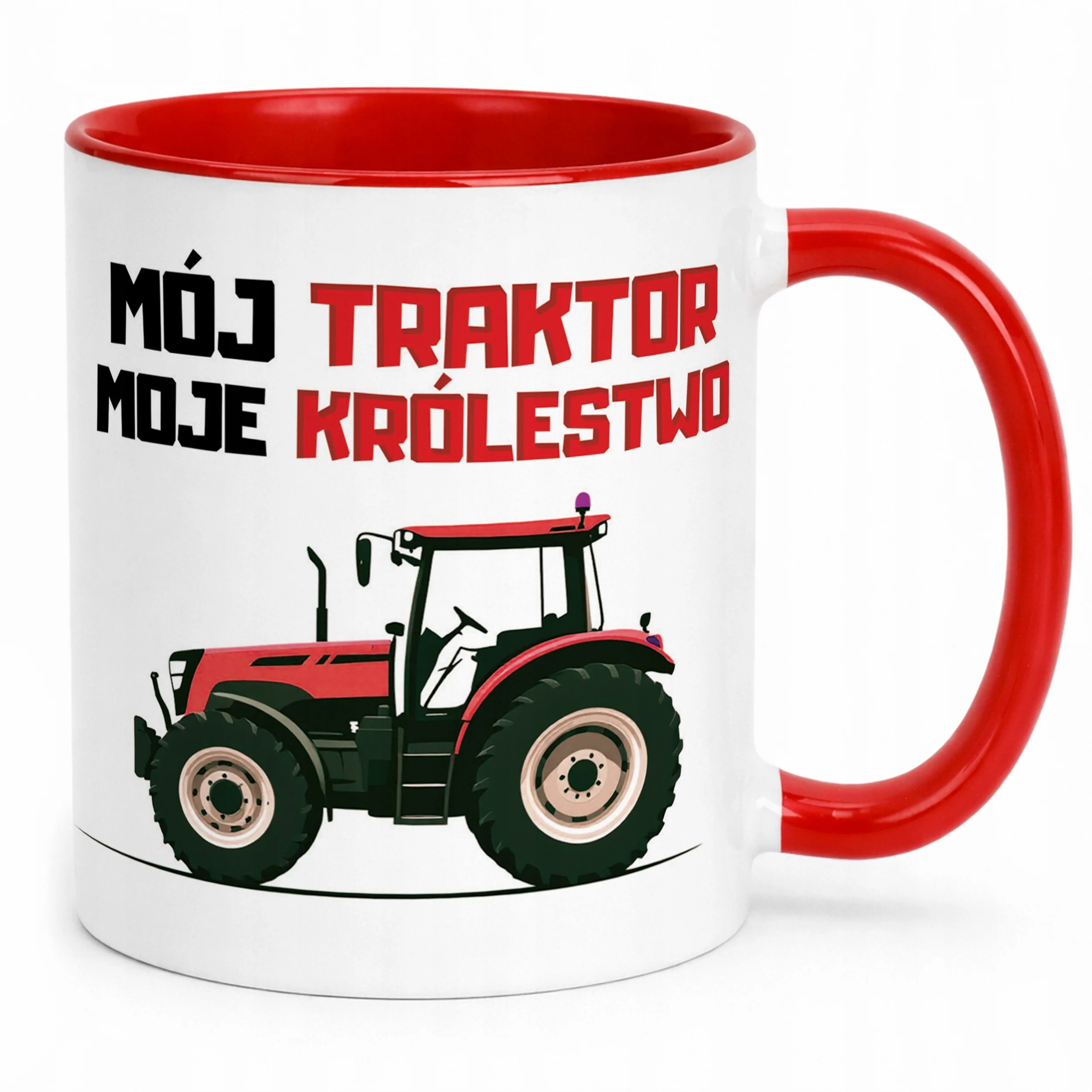 Kubek Czerwony Rolnik Dla Rolnika Traktor Zabawny Prezent Upominek