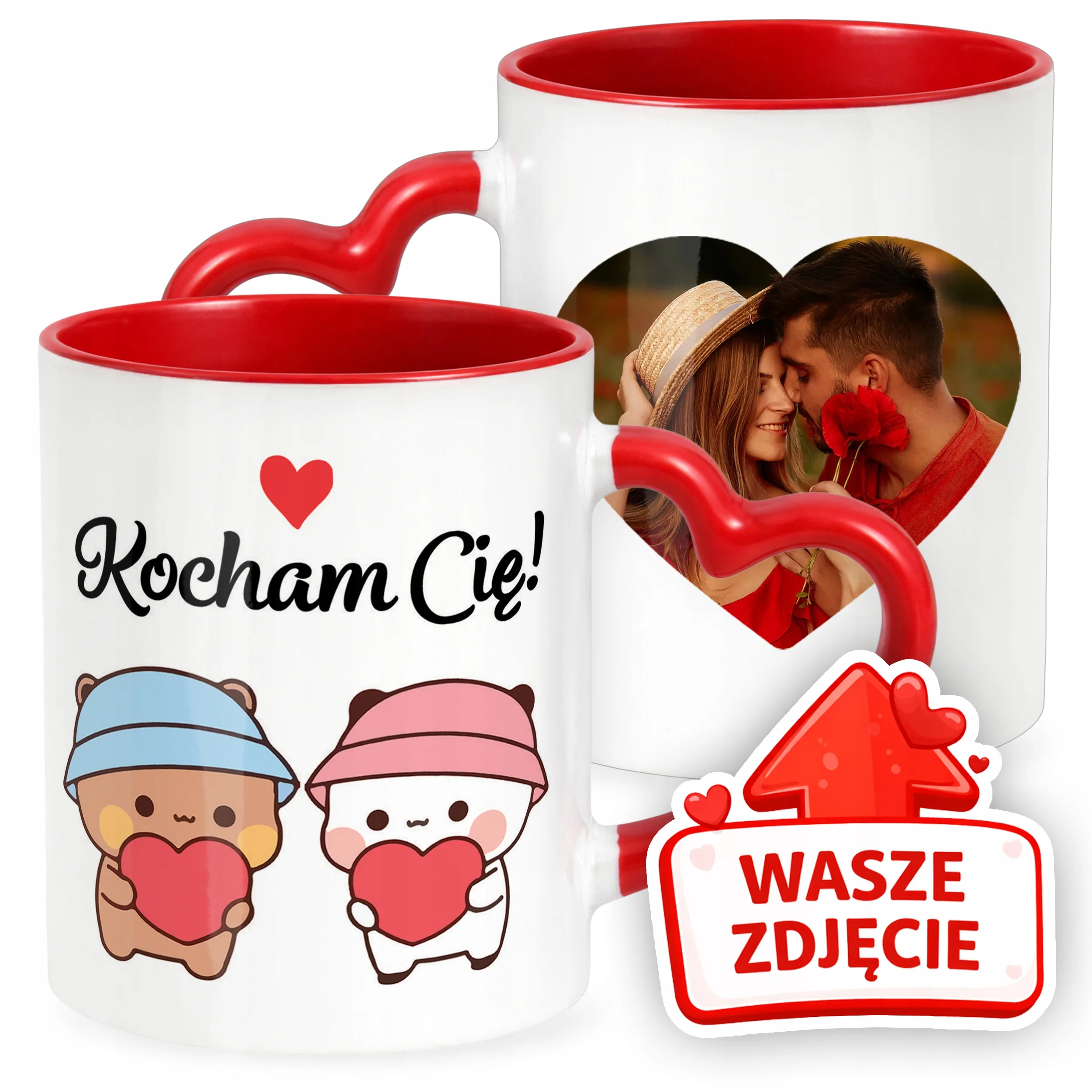 Kubek Walentynkowy Z Własnym Zdjęciem Serce Walentynki Prezent Upominek