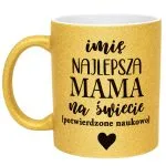 Złoty kubek brokatowy Personalizowany Dzień Matki Dla Mamy Prezent