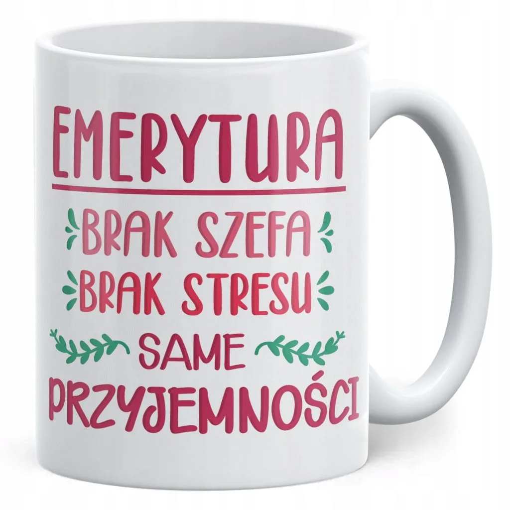 Kubek ceramiczny z okazji Emerytury Dla Emeryta Emerytki Prezent Upominek