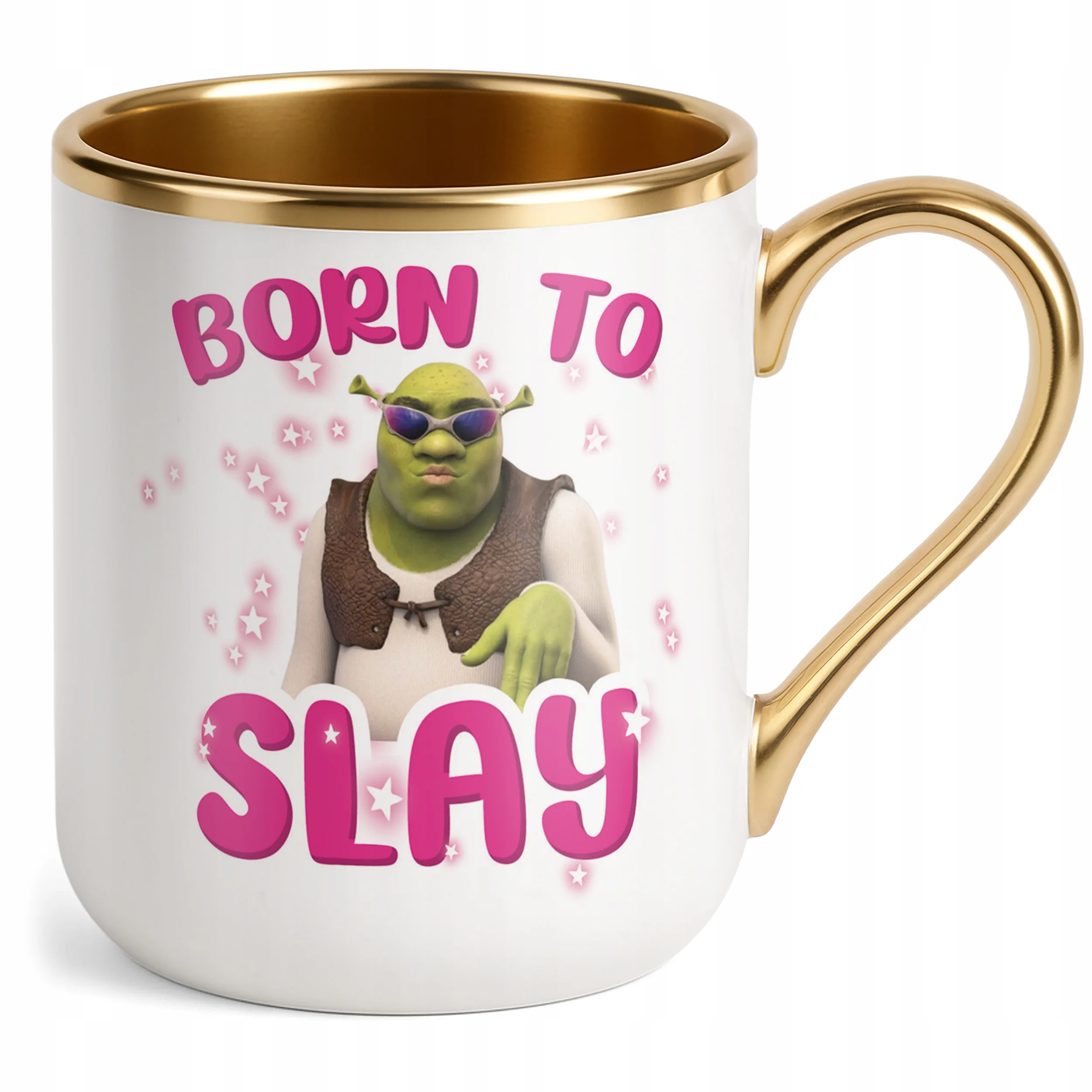 Kubek Premium Złoty Born To Slay Śmieszny Zabawny Prezent