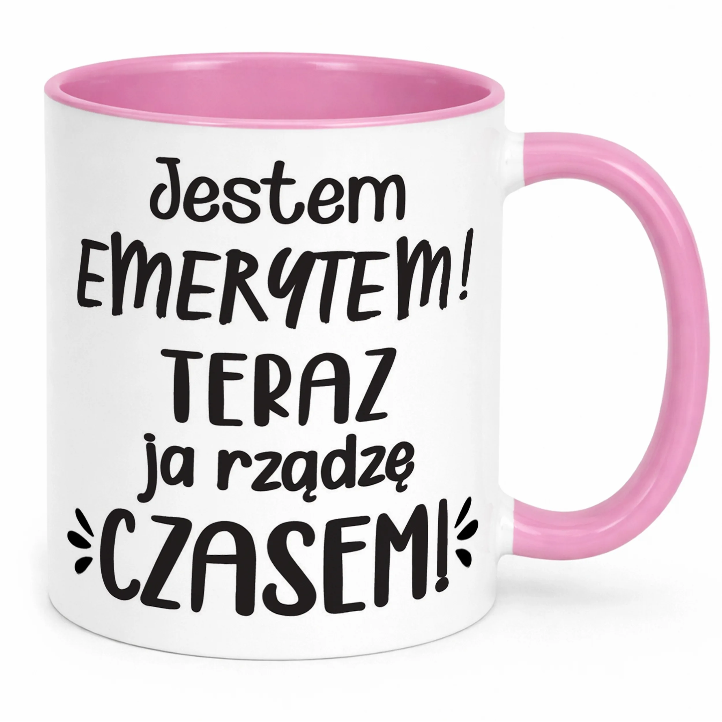 Kubek Różowy z okazji Emerytury Dla Emeryta Prezent Upominek