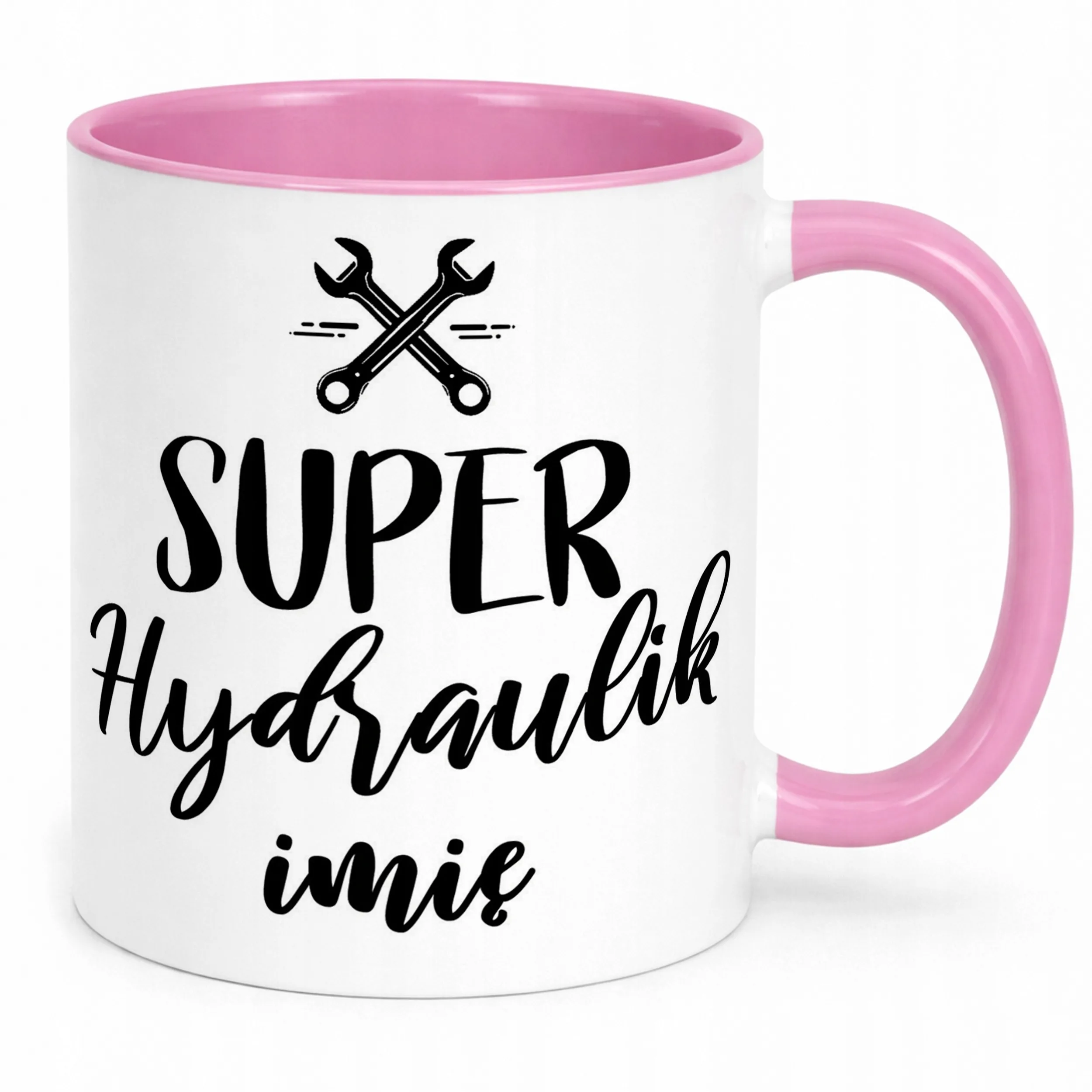 Kubek Różowy Personalizowany Super Hydraulik Prezent Upominek