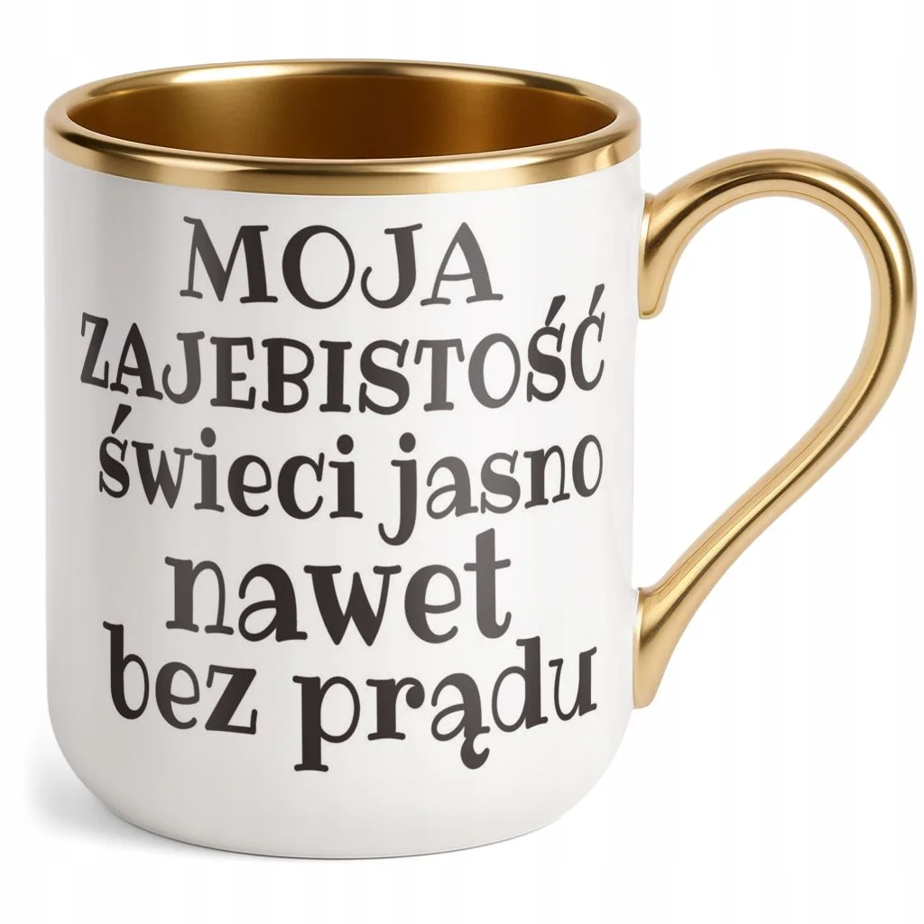 Kubek Premium Złoty Moja Zajebistość Śmieszny Zabawny Prezent