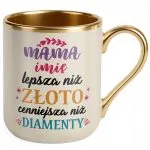 Kubek Premium Złoty Ecru Personalizowany Dzień Matki Dla Mamy