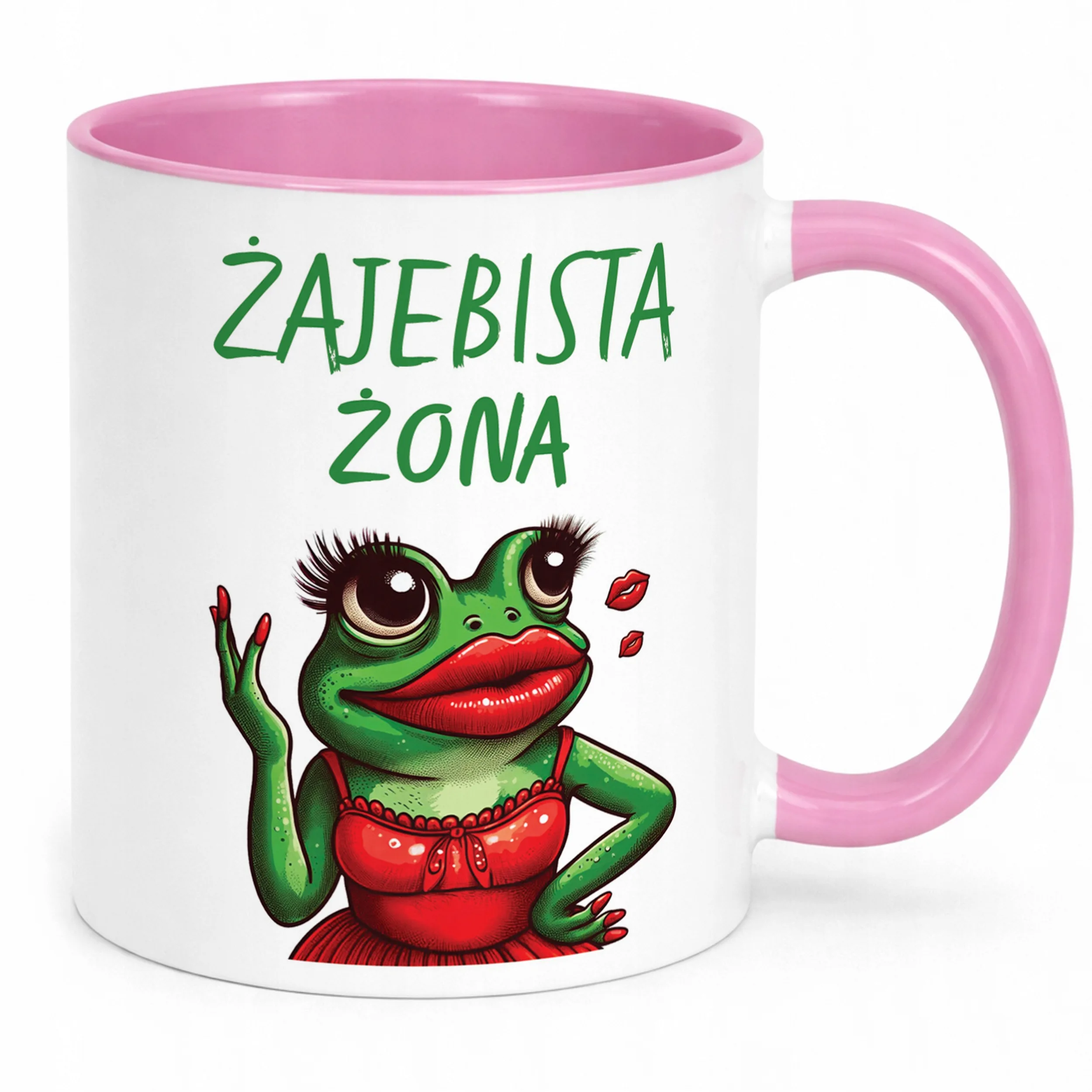 Kubek Różowy Żajebista Żona Dla Kobiey Prezent Upominek