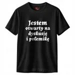 Koszulka czarna męska 1670 Jestem Otwarty