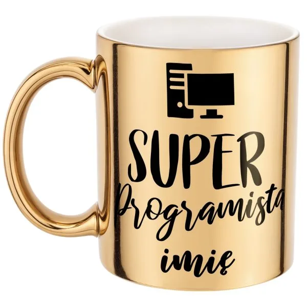 Złoty Kubek Personalizowany Super Programista Prezent Upominek