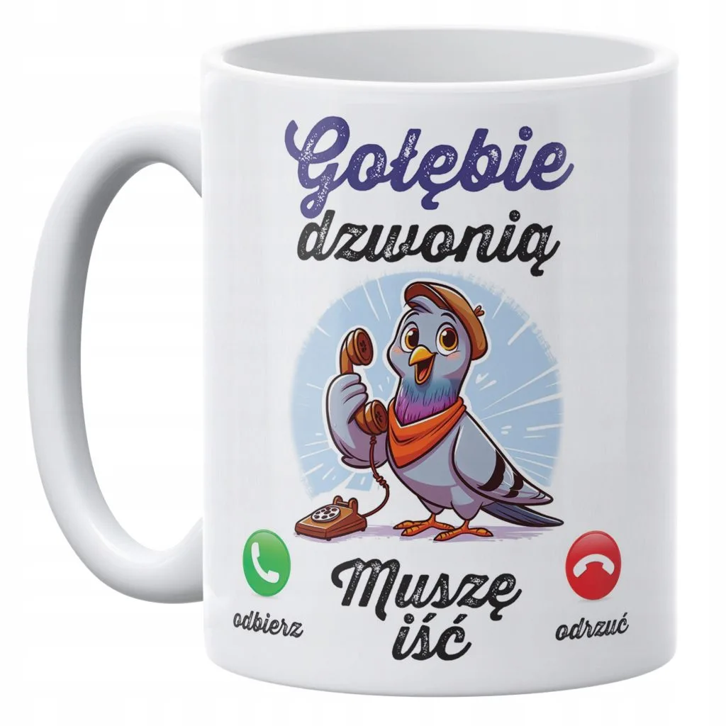 Kubek ceramiczny 330 ml Dla Gołębiarzy Prezent Upominek Dla Hodowcy Gołębi