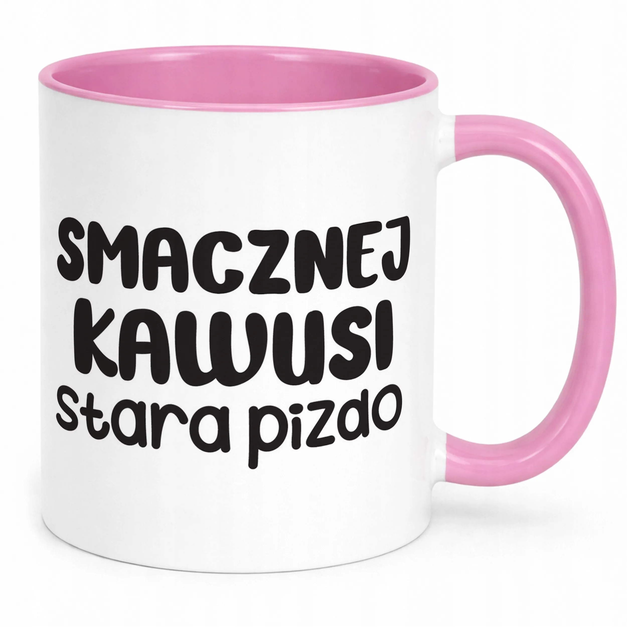 Kubek Różowy Smacznej Kawus Stara Piz*o Śmieszny Zabawny Prezent