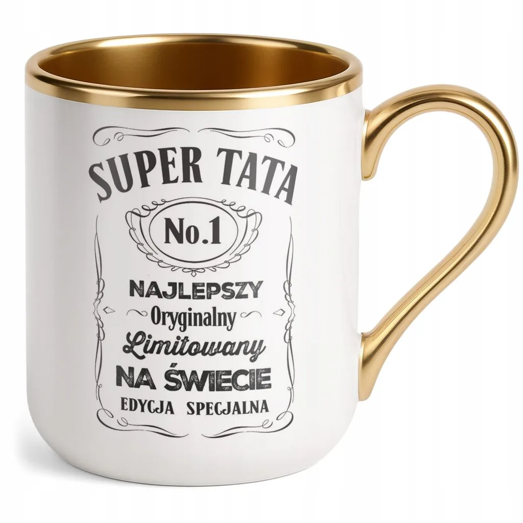 Kubek Premium Złoty Dzień Ojca Dla Taty Super Tata Prezent