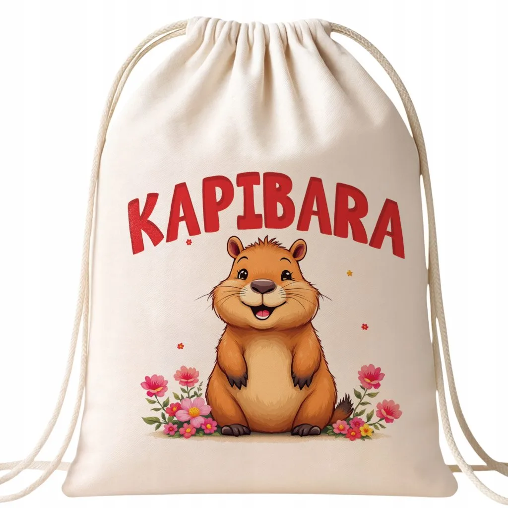 Plecak bawełniany Kapibara Capybara Zwierzak Prezent