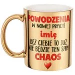 Złoty Kubek ceramiczny Personalizowany Pożeganie Odejście z Pracy Prezent