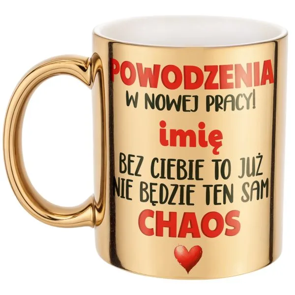 Złoty Kubek ceramiczny Personalizowany Pożeganie Odejście z Pracy Prezent