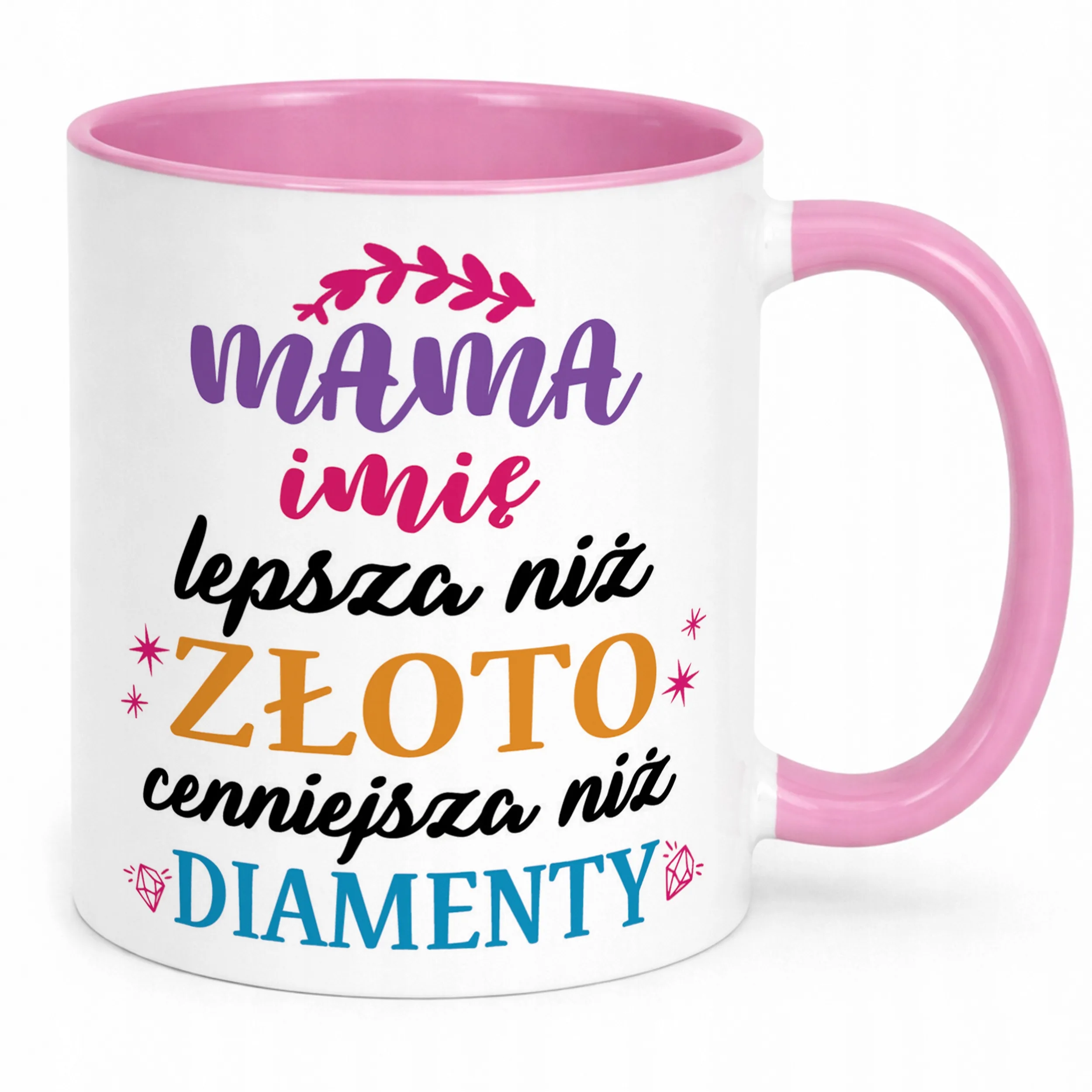 Kubek Różowy Personalizowany Dzień Matki Dla Mamy Prezent Upominek