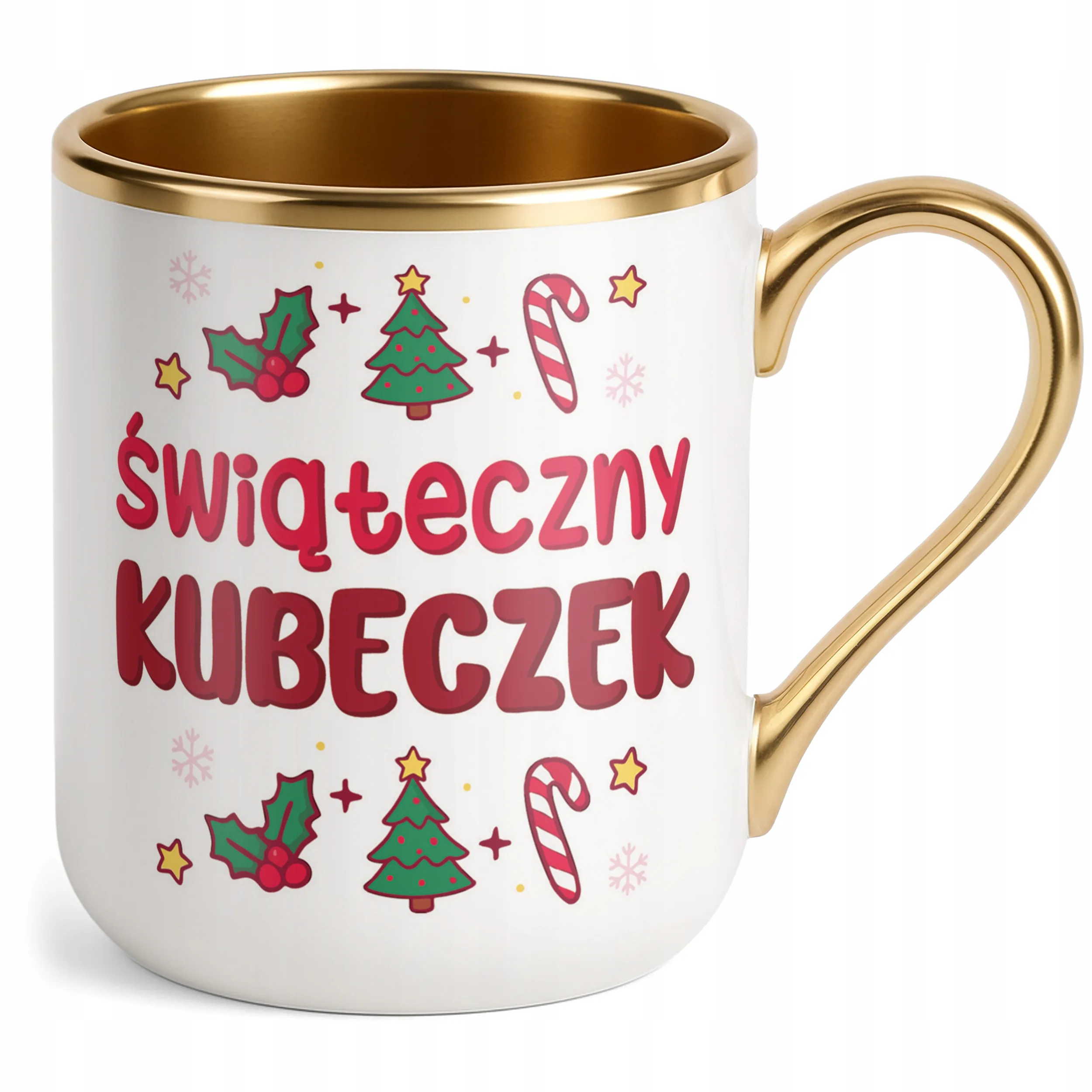 Kubek Premium Złoty Świąteczny Kubeczek Boże Narodzenie Upominek