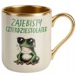 Kubek Premium Złoty Ecru Żajebisty 40 Dla Mężczyzny Na Urodziny Prezent