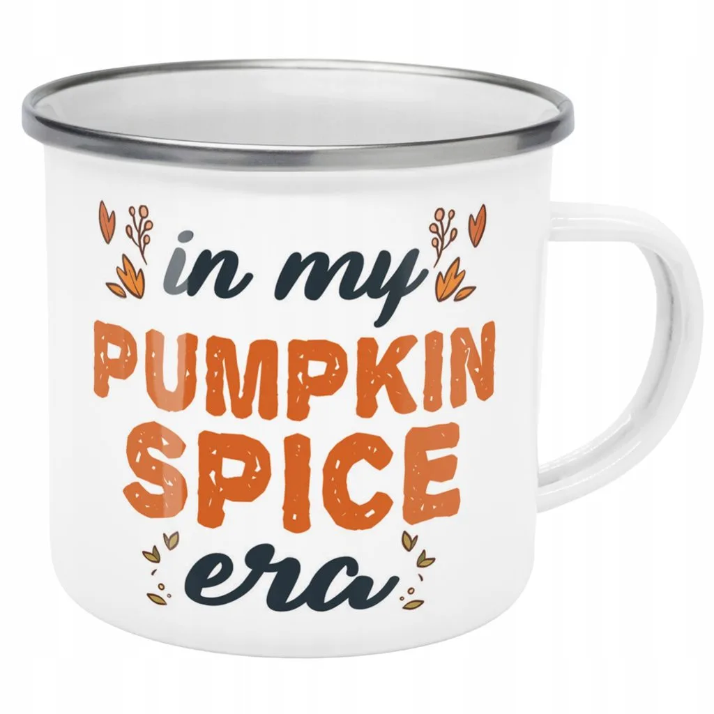 Emaliowany Kubek Garnuszek Jesienny Jesień In My Pumpkin Spice Era