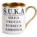 Kubek Premium Złoty S.U.K.A Dla Kobiety Śmieszny Zabawny Prezent