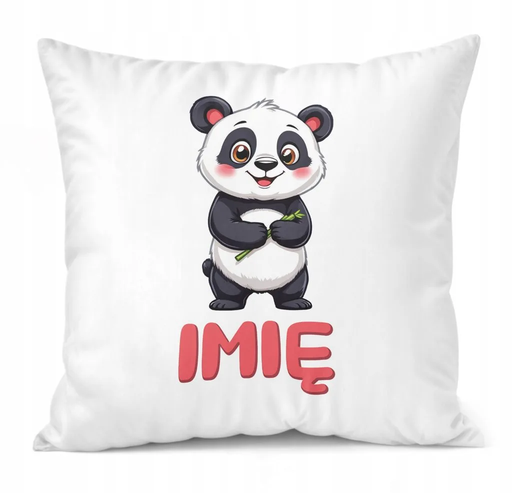 Poduszka 38x38cm Personalizowana Panda Zwierzak Słodki Dla Dzieci
