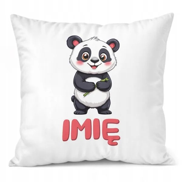 Poduszka 38x38cm Personalizowana Panda Zwierzak Słodki Dla Dzieci