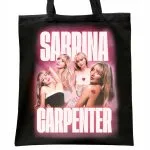 Torba bawełniana czarna na zakupy Sabrina Carpenter Dla Fanów