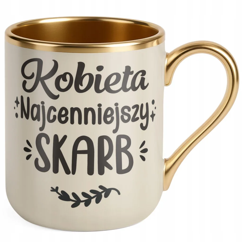 Kubek Premium Złoty Ecru Dzień Kobiet Zabawny Prezent Upominek Dla Kobiety