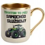 Kubek Premium Złoty Ecru Rolnik Dla Rolnika Traktor Zabawny Prezent