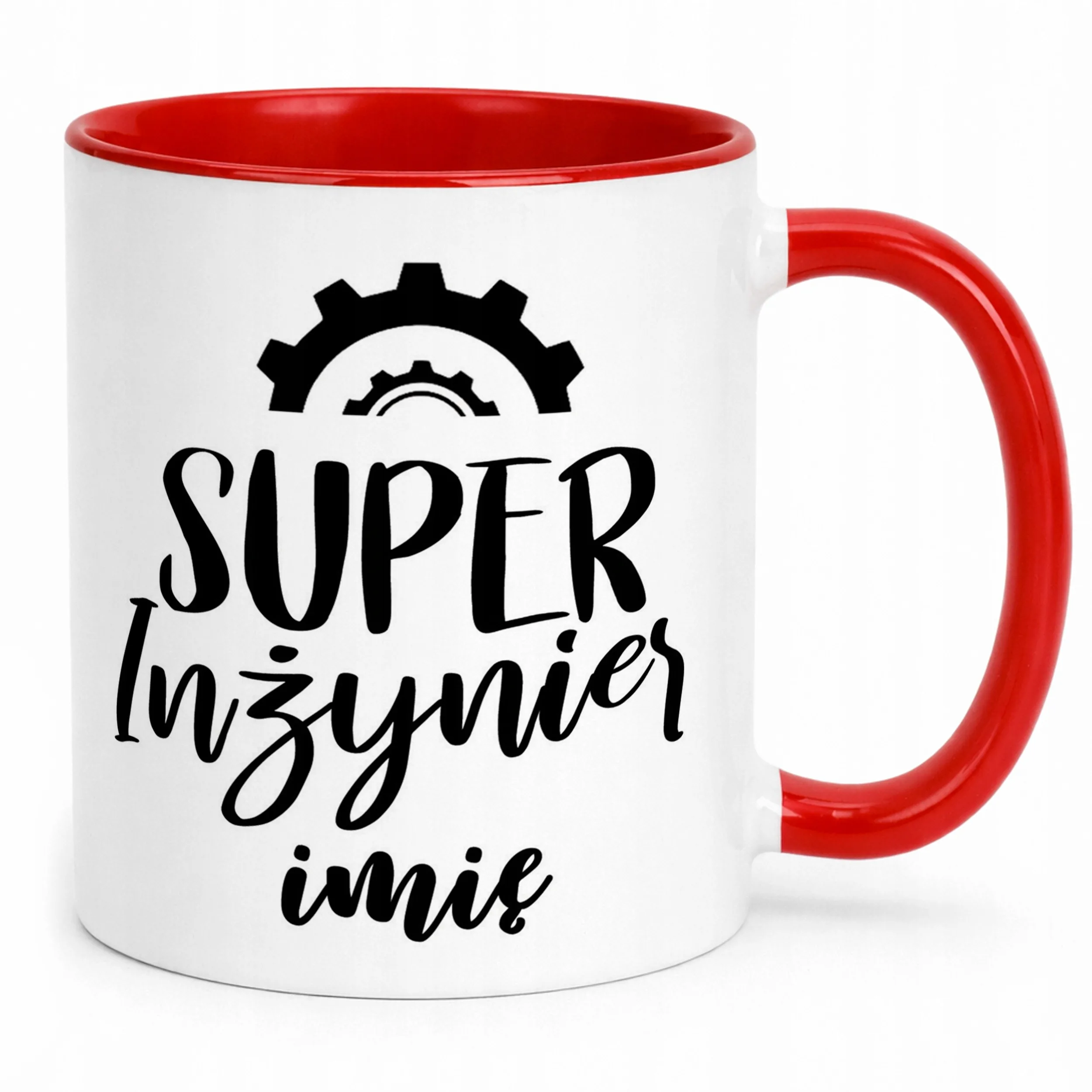 Kubek Czerwony Personalizowany Super Inżynier Prezent Upominek