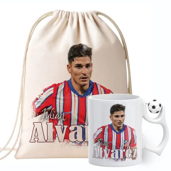 Zestaw Kubek Piłkarski + Plecak Álvarez Atlético Madryt