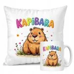 Zestaw Kubek + Poduszka Kapibara Capybara Zwierzak Słodki Dla Dzieci