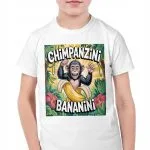 Koszulka biała dziecięca Chimpanzini Bananini viral tiktok brainrot