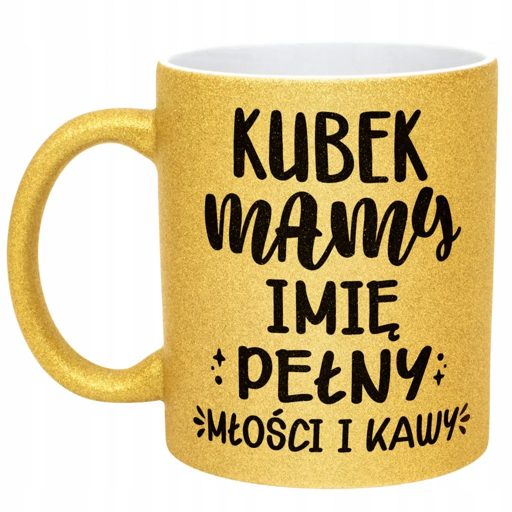 Złoty kubek brokatowy Personalizowany Dzień Matki Dla Mamy Prezent